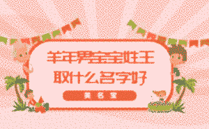 羊年男寶寶姓王取什么名字好