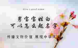 男寶寶姓白可以怎么起名字
