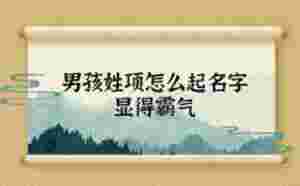 男孩姓項怎么起名字顯得霸氣