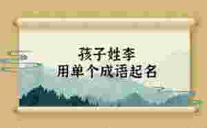 孩子姓李用單個成語起名