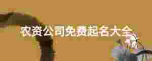 農(nóng)資公司免費(fèi)起名大全