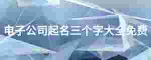 電子公司起名三個字大全免費