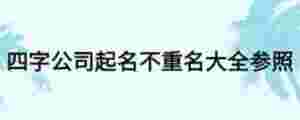四字公司起名不重名大全參照