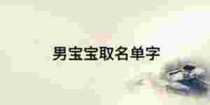 男寶寶取名單字