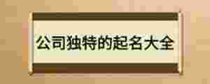 公司獨(dú)特的起名大全