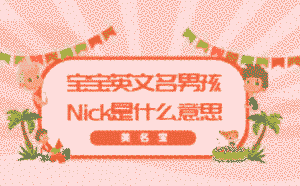 寶寶英文名字男孩Nick是什么意思