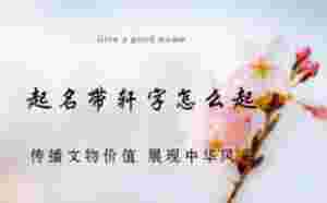 起名帶軒字怎么起，哪家公司起名靠譜