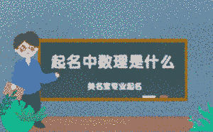 起名中數理是什么