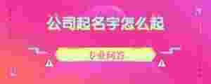 公司起名字怎么起