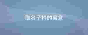 取名子衿的寓意