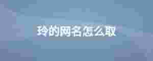玲的網(wǎng)名怎么取