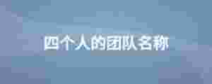 四個人的團隊名稱