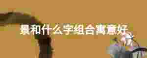 景和什么字組合寓意好