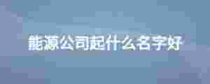 能源公司起什么名字好