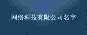 網絡科技有限公司名字