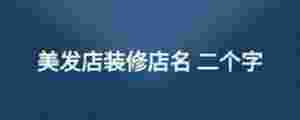 美發(fā)店裝修店名 二個(gè)字