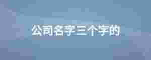 公司名字三個字的