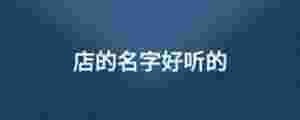 店的名字好聽(tīng)的