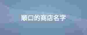 順口的商店名字