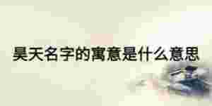 昊天名字的寓意是什么意思