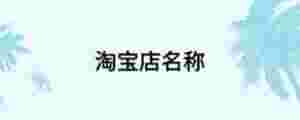 淘寶店名稱