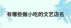 有哪些做小吃的文藝店名