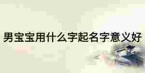 男寶寶用什么字起名字意義好
