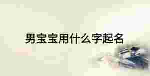 男寶寶用什么字起名