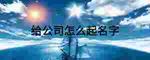 給公司怎么起名字
