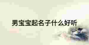 男寶寶起名子什么好聽