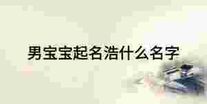 男寶寶起名浩什么名字