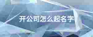 開公司怎么起名字