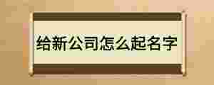 給新公司怎么起名字