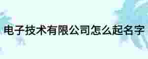 電子技術有限公司怎么起名字