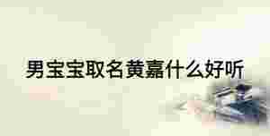 男寶寶取名黃嘉什么好聽