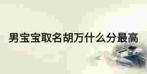 男寶寶取名胡萬什么分最高