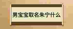 男寶寶取名朱寧什么