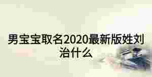男寶寶取名2020最新版姓劉治什么