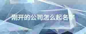剛開的公司怎么起名字