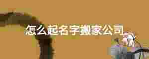 怎么起名字搬家公司