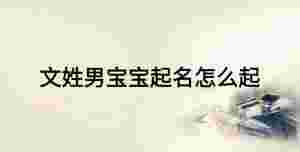 文姓男寶寶起名怎么起