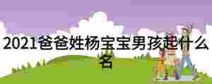 2021爸爸姓楊寶寶男孩起什么名