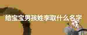 給寶寶男孩姓李取什么名字