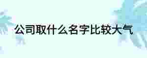 公司取什么名字比較大氣