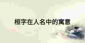 桓字在人名中的寓意