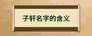 子軒名字的含義