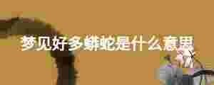 夢見好多蟒蛇是什么意思