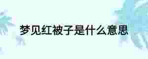 夢見紅被子是什么意思