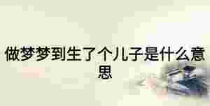 做夢夢到生了個兒子是什么意思