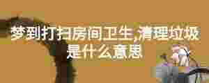 夢到打掃房間衛(wèi)生,清理垃圾是什么意思